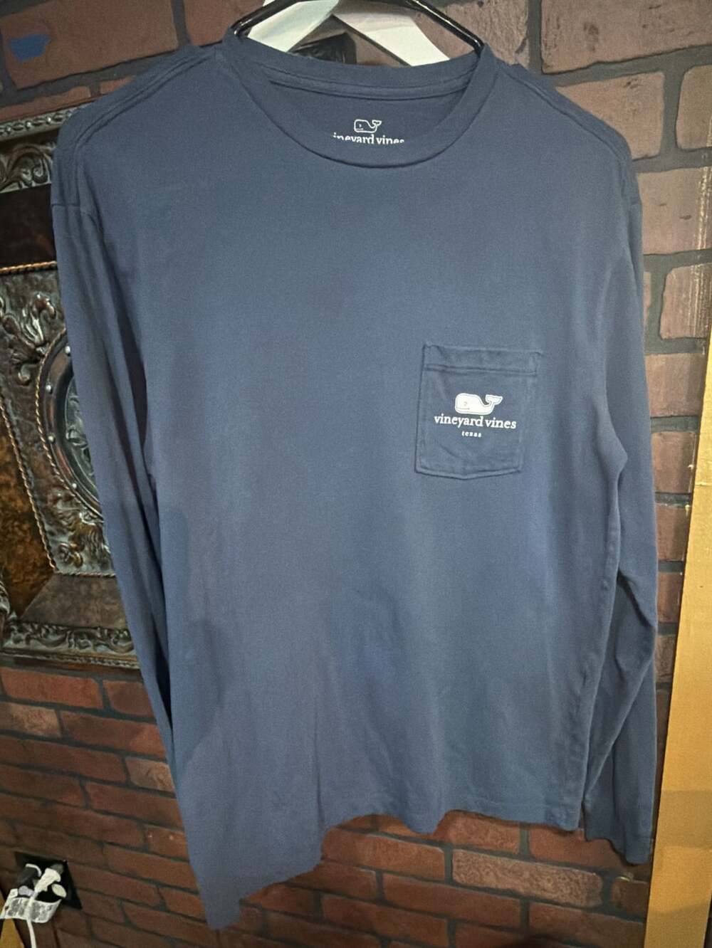 Vineyard Vines Texas Long Sleeve Pocket T-Shirt Size XS Blue